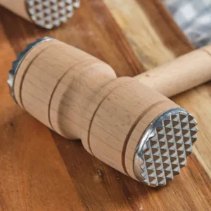 Produttori all'ingrosso personalizzato foglio di alluminio legno carne martello doppio lato carne martello utensili da cucina martello di carne