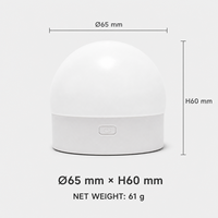 Mini lampe dôme RGB rechargeable, contrôle par interrupteur, intensité variable, 7 couleurs, USB-C, 1800 mAh, minimaliste, pour chambre, enfants, décoration intérieure, ambiance