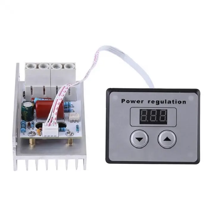 Regulador electrónico de voltaje AC 220V 10000W 80A, Control Digital SCR, regulador de velocidad, termostato + medidores digitales