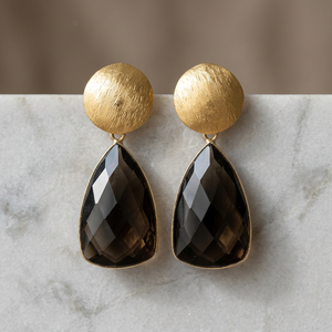 Boucles d'oreilles pendantes en argent sterling faites à la main avec pierre précieuse onyx noir, boucles d'oreilles tendance pour enfants, style géométrique bohème - Product Image 2