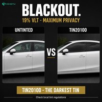 Película de Privacidad para Ventanas con Bloqueo de Luz, 19% VLT, Tinte Negro Puro, 98% IR, 99% UV, 2mil, Nano Cerámica, para Autos, Venta al Por Mayor de Fábrica OEM
