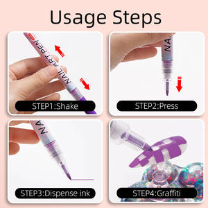 Vente en gros Prix usine Stylo vernis à ongles Premium 0.7mm pointe importée Stylo Nail Art longue durée sûr pour Nail Art Graffiti Business - Product Image 6