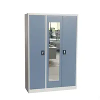 חדר שינה ריהוט 3 דלת מתכת ארון עם מראה הלבשה ארון פלדה אחסון קבינט