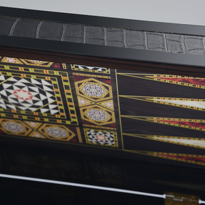 Tùy chỉnh lớn bằng gỗ đàn Piano sơn mài bảng trò chơi backgammon Trung Đông Arab cờ vua PU gỗ hộp trò chơi câu đố - Product Image 6