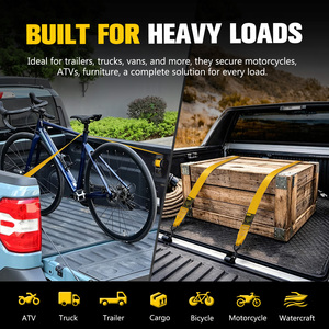 Tali Pengikat Otomatis BUNKER INDUST dengan Ratchet <span class=keywords><strong>2</strong></span>" X 8ft 3375lbs, Tali Pengikat Model Bolt-on dengan Klip Pengaman untuk Truk Trailer - Product Image 4