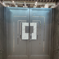 Portail coulissant automatique de luxe en aluminium de Shandong pour grandes maisons, avec grille frontale et clôture de mur de séparation extérieure