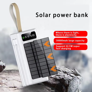 Banco <span class=keywords><strong>de</strong></span> Energía <span class=keywords><strong>Solar</strong></span> <span class=keywords><strong>de</strong></span> 30000mAh con Logotipo Personalizado, <span class=keywords><strong>Carga</strong></span> Rápida <span class=keywords><strong>de</strong></span> 22.5W, Batería Externa Portátil con Linterna LED para Camping, OEM - Product Image 5
