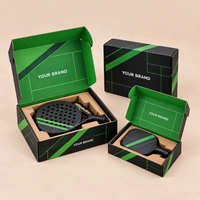 Boîtes d'expédition en carton ondulé kraft sur mesure pour raquettes de padel, bâtons de hockey, raquettes de pickleball, balles de golf, articles de sport rigides, vente en gros