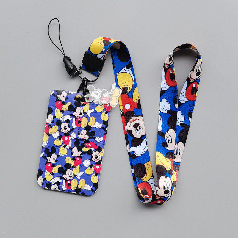 Campus Plastic Lovely Cartoon Mickey Card Case Cover Promotional Gift Anti-Lost Phone Neck Lanyards Card Holder Accessories Image 4