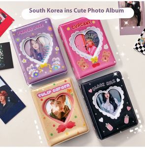 3 ''Kpop Cartoon Hollow Collection Book 40 Pockets <span class=keywords><strong>Photo</strong></span> Album Plastic Frames for <span class=keywords><strong>Mini</strong></span> Film Korea Photocard Picture - Product Image 2
