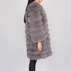 معطف شتوي طويل للنساء من فرو الثعلب الطبيعي عالي الجودة YY1603 - Product Image 2