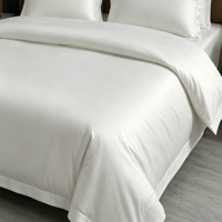 Ensemble de literie d'hôtel de qualité supérieure, économique, 100% coton, textile d'hôtel en gros, blanc, 4 pièces, housse de couette, drap, taie d'oreiller