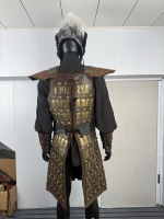 Armure complète de général chinois antique portable, casque sculpté, guerrier des Trois Royaumes en PVC pour cosplay et accessoire de présentation