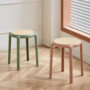 Plastic Kruk Verdikte Volwassen Huishoudelijke Eettafel Hoge Bench Moderne Minimalistische Mode Creatieve Nordic Vierkante Kruk Stoel