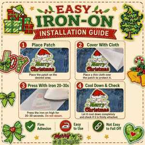 Parches de Aplique Termoadhesivos y Cosidos para Ropa, con Diseños Lindos de Navidad, Árbol de Navidad, Santa Claus, Bordados, en Stock, Venta al por Mayor - Product Image 2