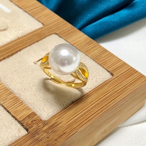R1135 11-12mm प्राकृतिक मीठे पानी में मोती की अंगूठी गौण 925 स्टर्लिंग चांदी समायोज्य आकार सगाई के गहने अंगूठी महिलाओं के लिए - Product Image 3