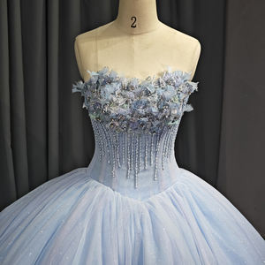 Jancember 6714 Cristal Sans Manches Diamant Soirée Empire Robes Avec Fleur - Product Image 2