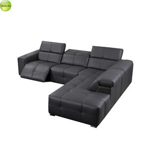 आधुनिक डिजाइन एल-आकार रिक्लियर सोफा फर्नीचर चमड़े के बिस्किट सेशनल सोफा - Product Image 2