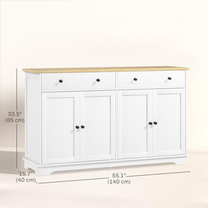 <span class=keywords><strong>Buffet</strong></span> en bois avec rangements, étagères réglables, 4 tiroirs et 4 portes pour salon et cuisine - Product Image 6
