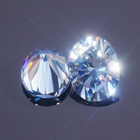 Natureza cor do laboratório crescido pedra gema para sempre brilhante vvs cor claridade diamante cvd oval luz azul claro 1ct sapphire moissanite solto