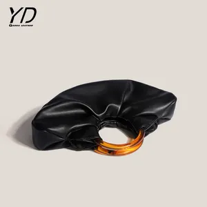 Acrylic Ring Handheld Bag Female Fold Cloud Bag Handheld Dumpling Bag