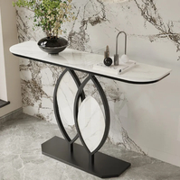 Console d'entrée de luxe en marbre et miroir, meuble de couloir minimaliste, armoire créative pour hall d'entrée, mobilier de salon artistique