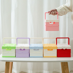 Multipurpose Storage <b>Basket</b> Foldable Portable Rectangle Household Organizer For Toys Cosmetics Car Use - Product Image 1