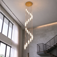 Lustre en alliage d'aluminium et céramique haut de gamme, source de lumière LED, hauteur réglable pour la maison, le salon, l'escalier, l'exposition