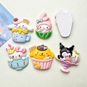 Breloques en résine de dessin animé de fruits et de crème glacée, pour la création de bijoux DIY, coques de téléphone faites à la main, 3-6 cm, peintes à la main, tendance - Product Image 3