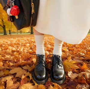 Zapatos de Cuero con Tacón Grueso y Pliegues para Caminar y Hacer Ejercicio, para Toda Temporada - Product Image 4