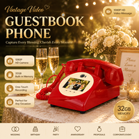 Téléphone vintage antique pour enregistrement vidéo et audio de messages de mariage, avec fonction messagerie vocale, style cabine téléphonique ancienne