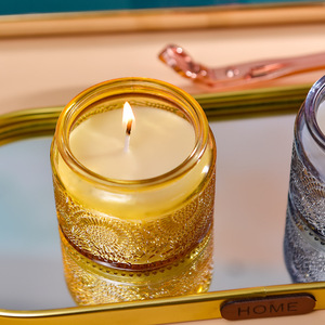 Bougie parfumée en verre gaufré personnalisée, vente en gros, décoration d'intérieur, cadeau d'anniversaire créatif, ornements, aromathérapie - Product Image 4
