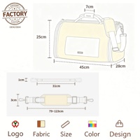 Sac de transport pour animaux de compagnie en nylon avec fenêtre en filet respirant, sac de voyage pour mini chiots et chats, pour les sorties et le quotidien, personnalisation et vente en gros
