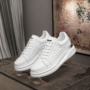 Chaussures de sport décontractées pour hommes, grande taille 38-49, nouveau style tendance, respirantes, légères, antidérapantes, blanches, printemps-été - Product Image 3