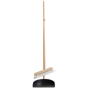 Escoba de pelo de caballo para interiores FF5121, cepillo de limpieza para suelos, escoba de lana con mango de madera y juego de recogedor. - Product Image 1