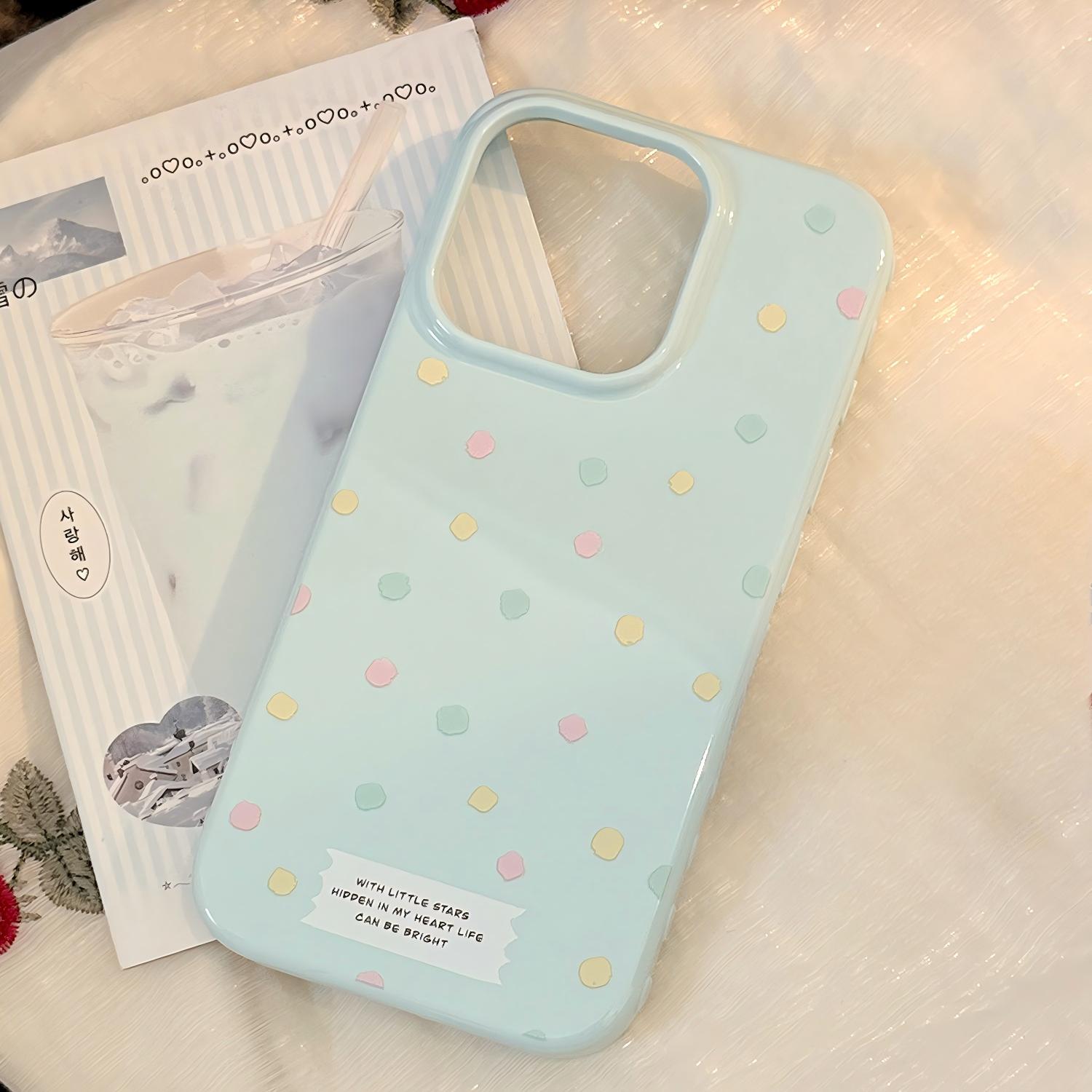 Iceland Blue Wax Crayon Polka Dots