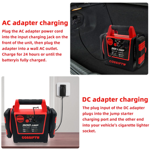 10000mAh điện tự động nhảy khởi động với máy bơm không khí 900 một đỉnh cao hiện tại cho xe & Xe tải 12V nhảy bắt đầu gói - Product Image 5