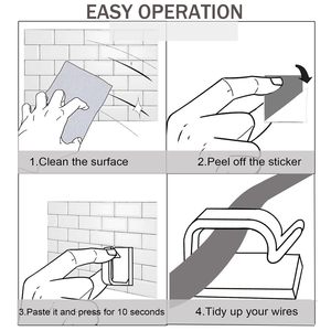 100 adet plastik yapıştırıcı kablo klipsi için masa/duvar/araba/TV/Ethernet (küçük temizle) - Product Image 5