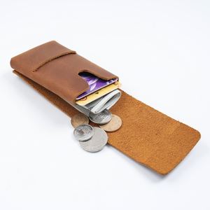 New Handmade Cowhide Card Holder <b>Creative</b> Fashionable Coin Purse European-style Modern Crazy-horse Leather Card Welcome <b>Gifts</b> - Product Image 3