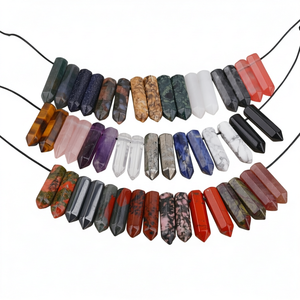 Cuentas de Cristal Perforadas con Forma de Hexágono de Piedras Preciosas Naturales de Calidad para Hacer Joyería y Collares - Product Image 1