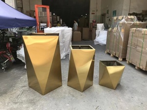 Vườn Chậu & trồng sang trọng trong nhà lớn kim loại cao thanh lịch trồng tầng gương bạc Bình - Product Image 1