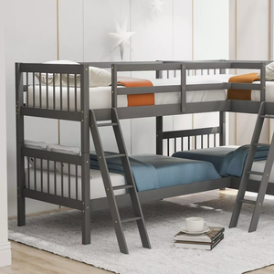 Litera doble en forma de L para <span class=keywords><strong>4</strong></span> niños y adolescentes, muebles para el hogar - Product Image 3