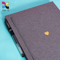 Journal en lin personnalisé Carnets à couverture rigide Carnet imprimé en tissu avec feuille d'or