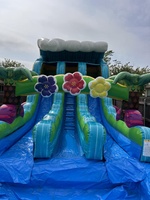 Glissière d'eau gonflable commerciale pour la piscine de glissière d'eau d'enfant grand videur bon marché de maison de rebond adulte grand château plein d'entrain de saut