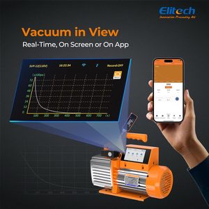Bomba de Vacío para HVAC Elitech SVP-9 de 12 CFM, de Doble Etapa con Pantalla Táctil y Aplicación para Sistemas HVAC SVP-9, SVP-12 (110V) - Product Image 4