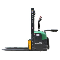 Chariot élévateur électrique à conducteur marchant de 1,5 tonne, levée de 3 m |   RELILIFT CDD1530 |   Allée étroite de 2560 mm |   Batterie au plomb-acide |   Conception compacte