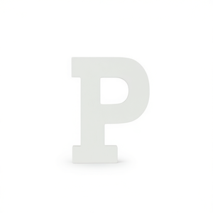Lettera P in legno bianca da 6 pollici per decorazione da parete - Product Image 2