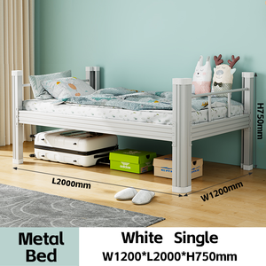 Giường thép căn hộ, giường ký túc xá, giường kim loại hiện đại, giường đơn kim loại, giường tầng kim loại đơn, giường khung kim loại dành cho người lớn - Product Image 5