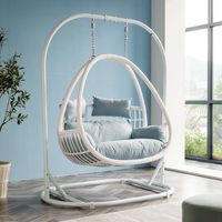 Fauteuil suspendu en rotin rotatif au design simple, prix abordable, avec table basse, balançoire double pour balcon