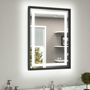 Espejo de baño con iluminación LED de tono natural suave, imita la luz del día para una precisión de color real al arreglarse - Product Image 1